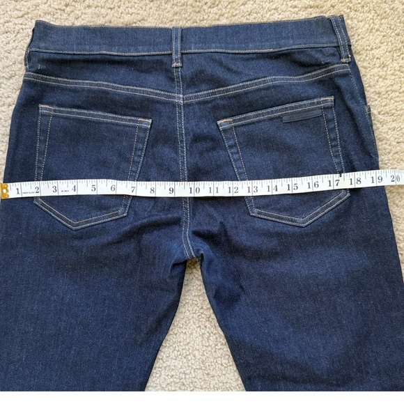 PRADA Dark Wash Mid High Rise Straight Leg Jeans Women Luxury Designer Denim 33 - Picture 11 of 17